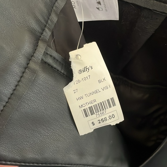 MOTHER black pleather pants NWT - Picture 5 of 6